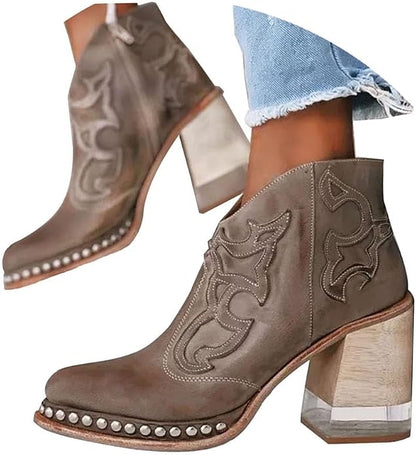 Bottines Western Léonie à Clous
