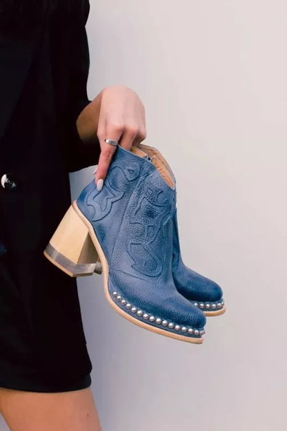 Bottines Western Léonie à Clous