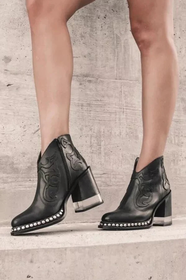 Bottines Western Léonie à Clous
