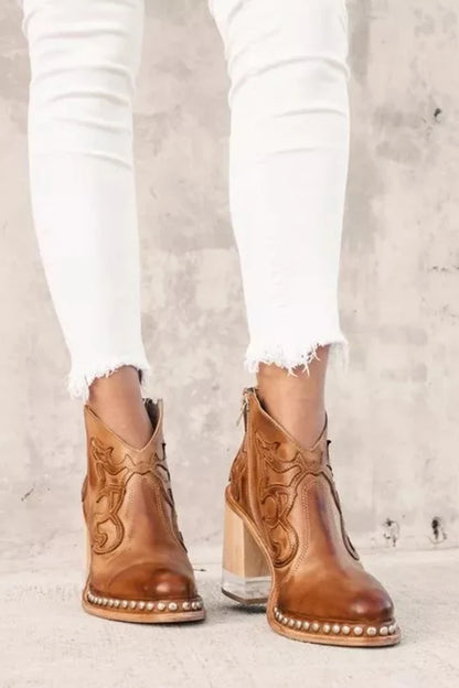 Bottines Western Léonie à Clous